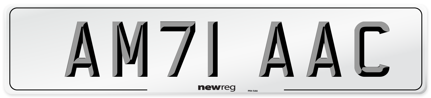 AM71 AAC Number Plate from New Reg